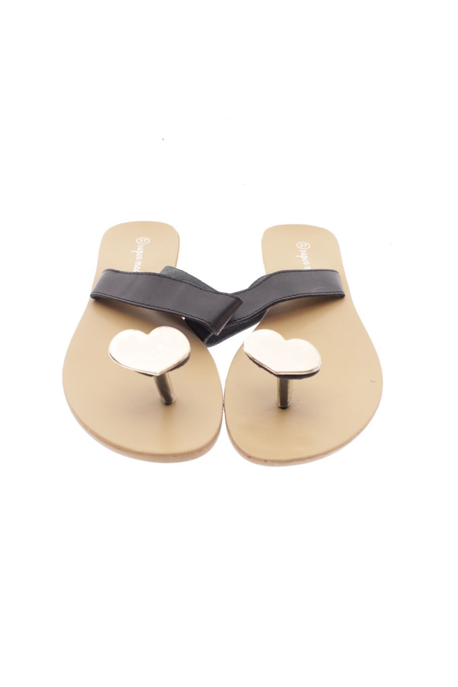 Sandalias planas de super mode de la talla 37, de color negro de