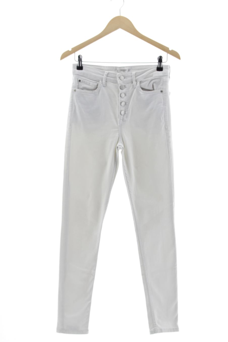 Vaquero de Mango de la talla 38, de color blanco de ropa vaquera