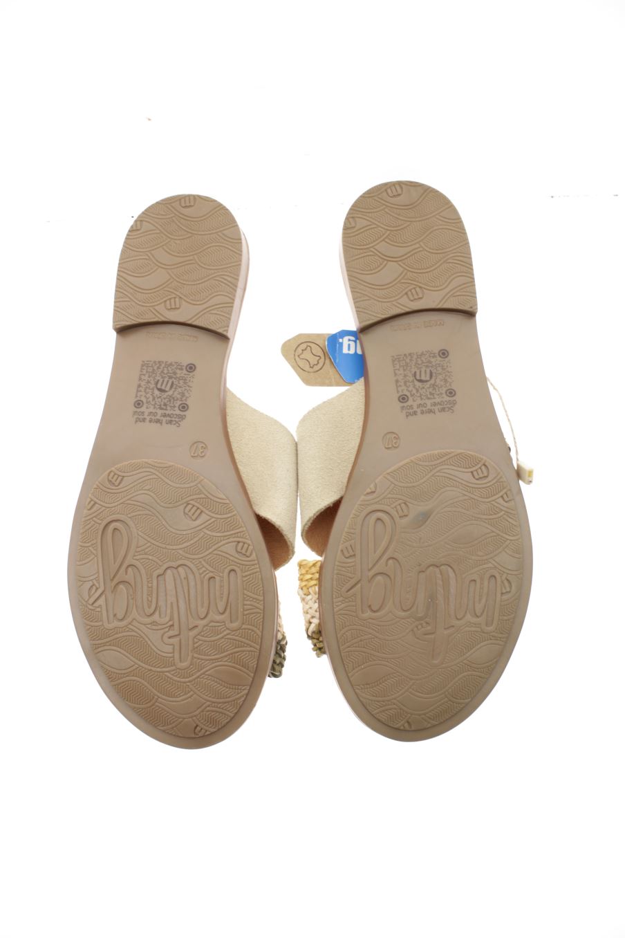 Sandalias planas de Mustang de la talla 37, de color beige de