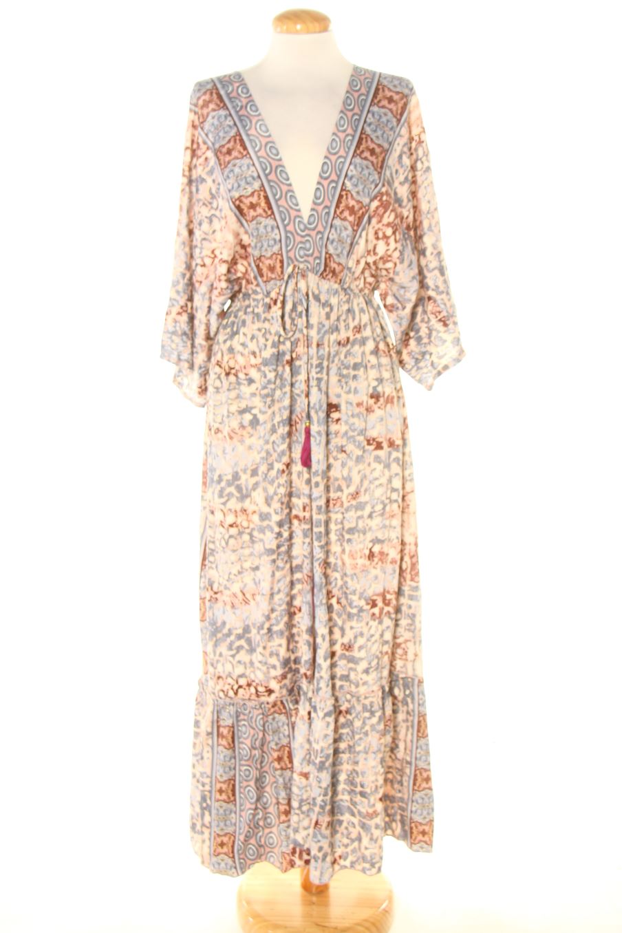 Vestido casual de boho de la talla M, de color estampado de seda