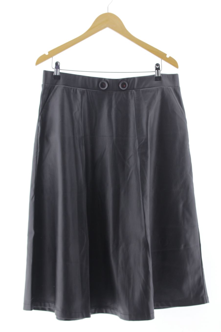 Falda de Cortefiel de la talla L, de color negro de sintético