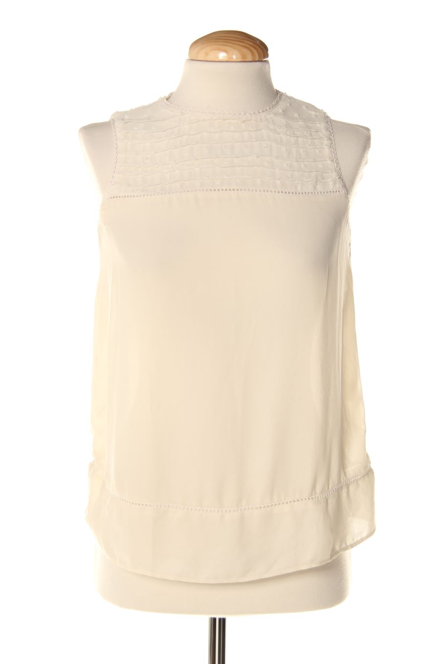 Blusa de manga corta de Zara de la talla XS, de color beige