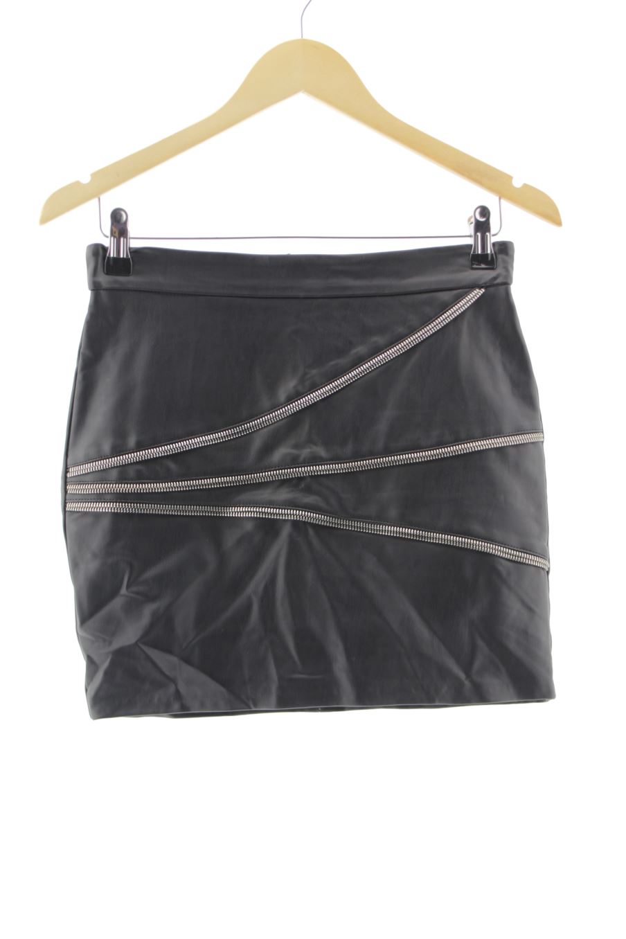 Faldas de Zara de la talla XS, de color negro de sintético