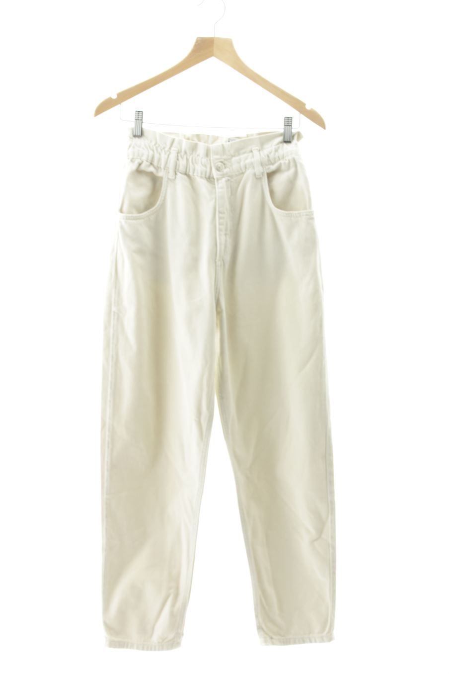 Jeans Zara de la taille S, de couleur beige de denim