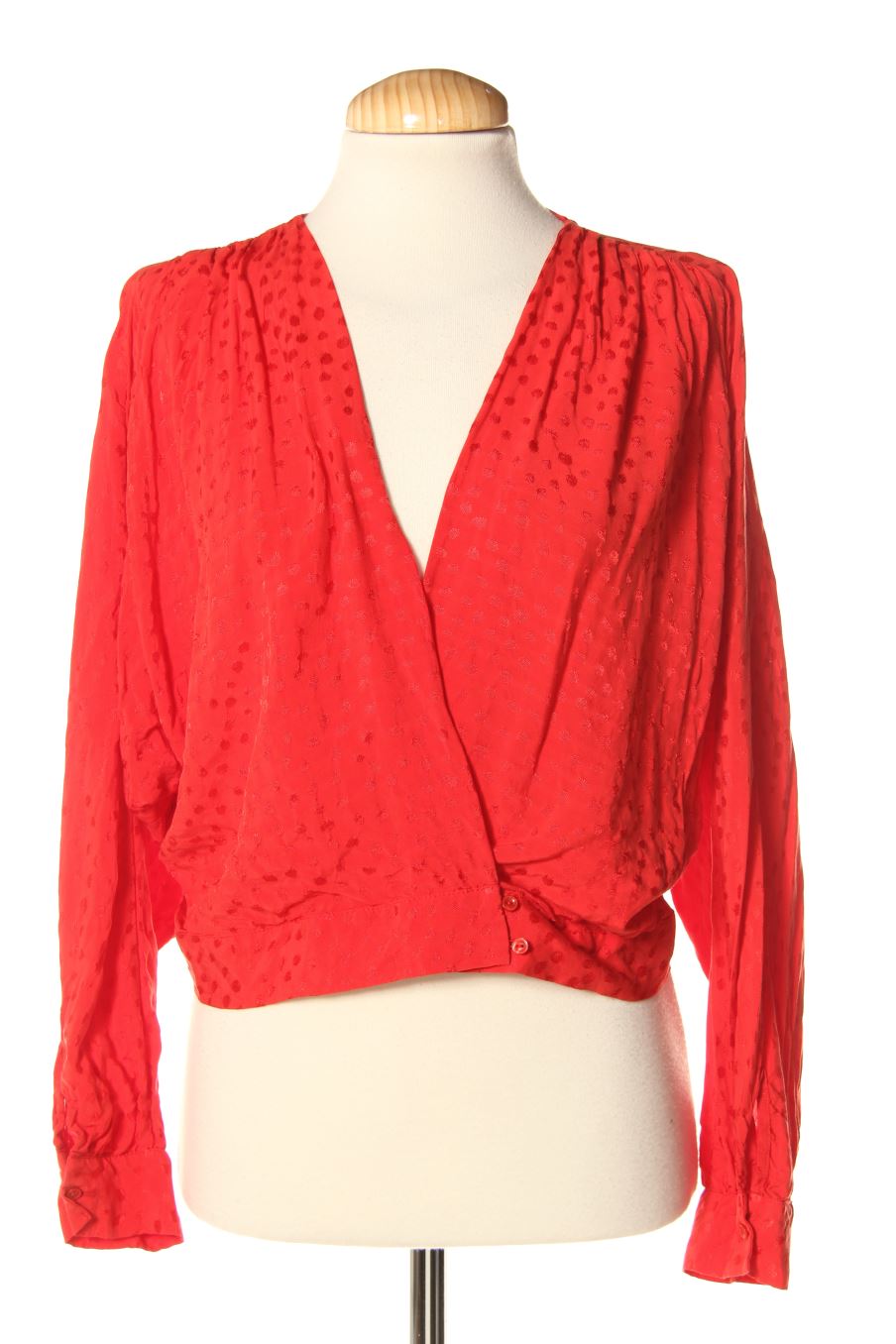 Blouse à manches longues Zara de la taille XS, de couleur rouge