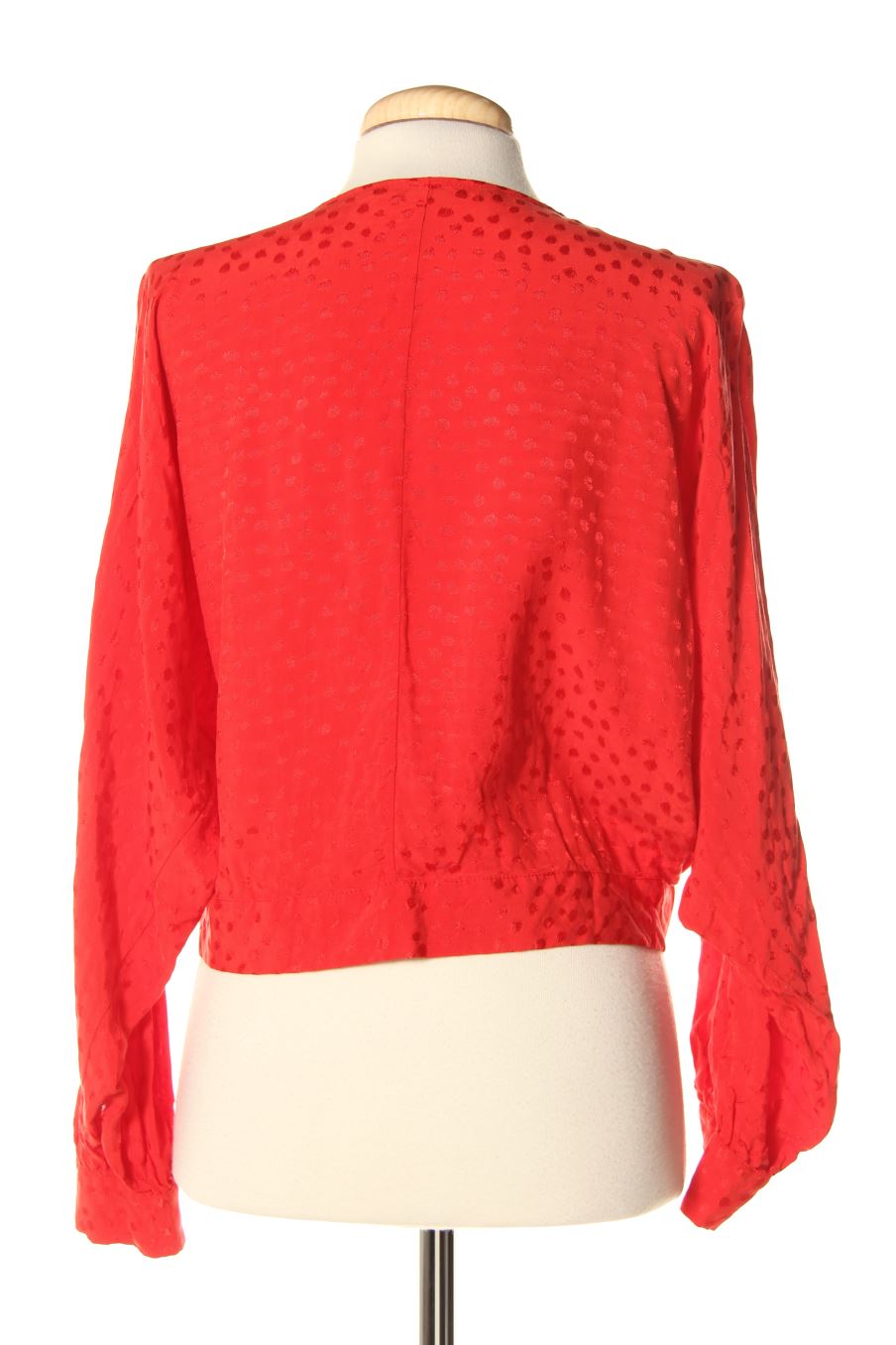 Blouse à manches longues Zara de la taille XS, de couleur rouge