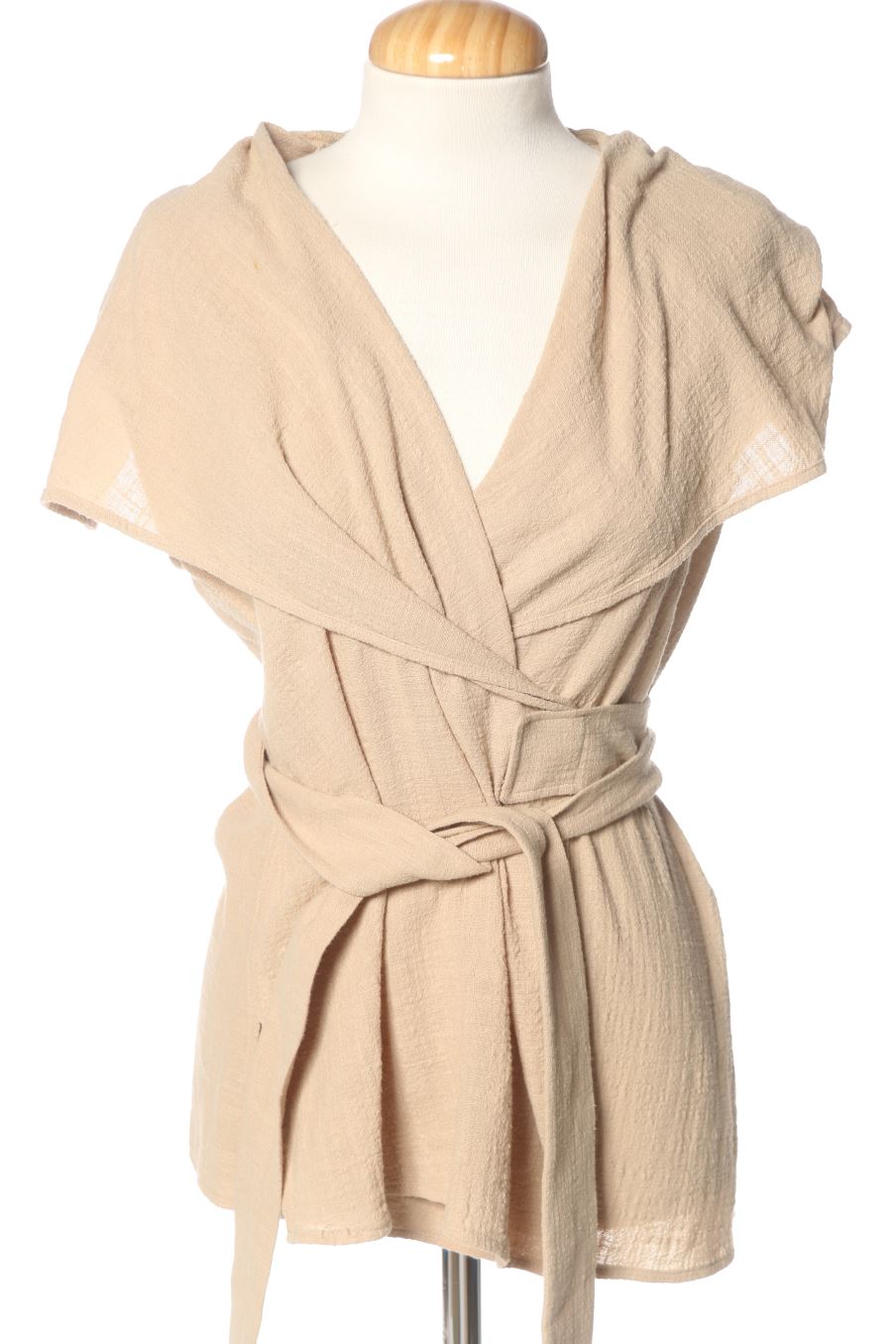 Blusa de manga corta de Adolfo Dominguez de la talla 40, de color beige
