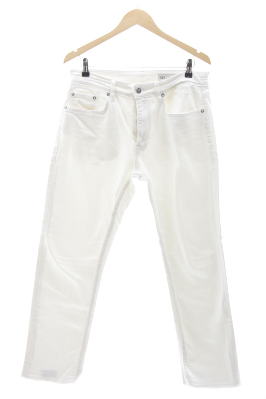 Vaquero de Zara de la talla 40, de color blanco de ropa vaquera