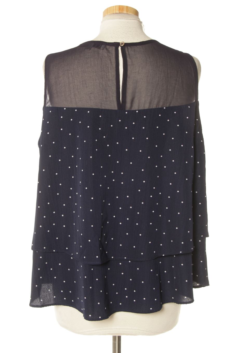 Blouse à manches courtes Roberto Torretta de la taille 44, de couleur bleu marine