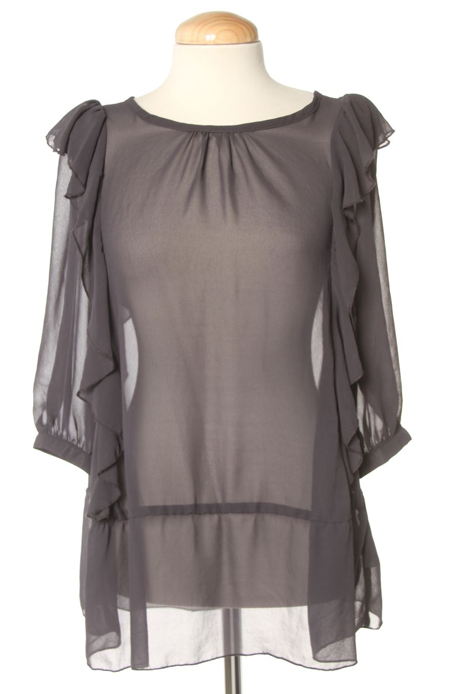 Blusa de manga larga de Naf Naf de la talla 34, de color gris