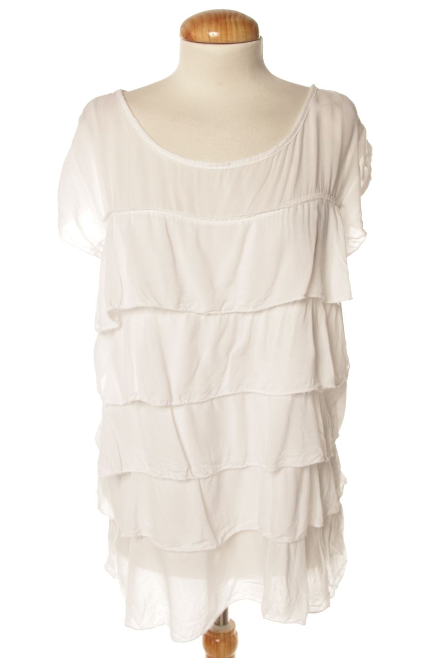 Blouse à manches courtes Mulaya de la taille M, de couleur blanc