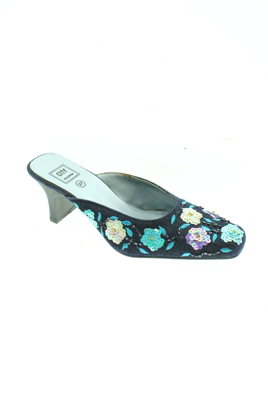 Sandalias tacon de city collection de la talla 37, de color flores de