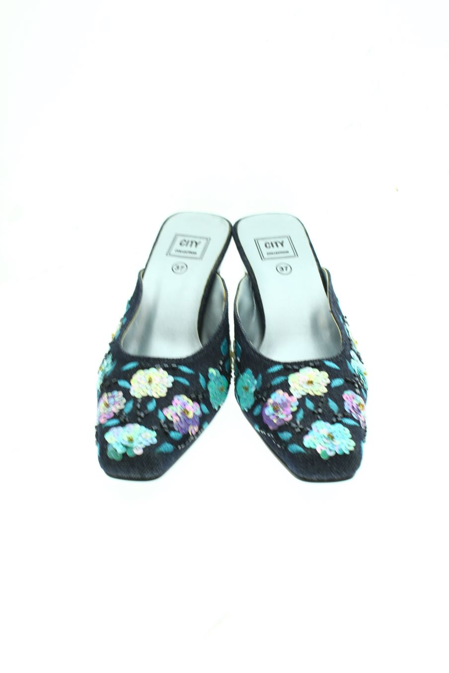 Sandalias tacon de city collection de la talla 37, de color flores de