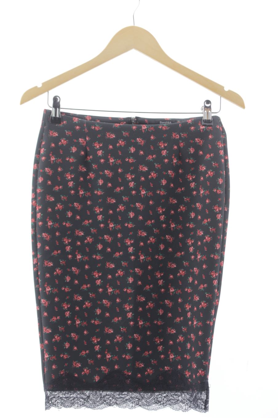 Falda midi flores bershka 2025