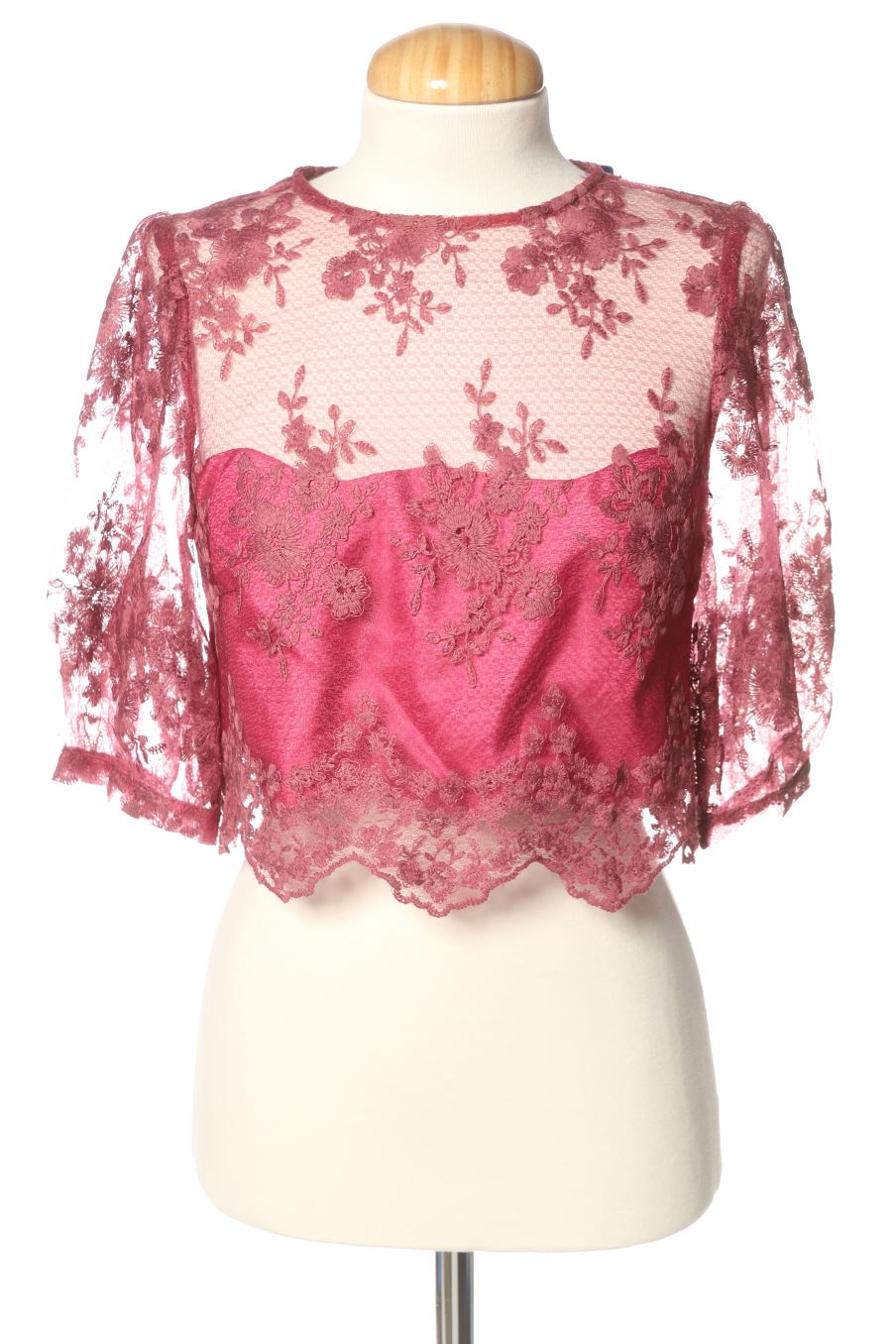 Blusa de manga corta de Teria Yabar de la talla M, de color rosa