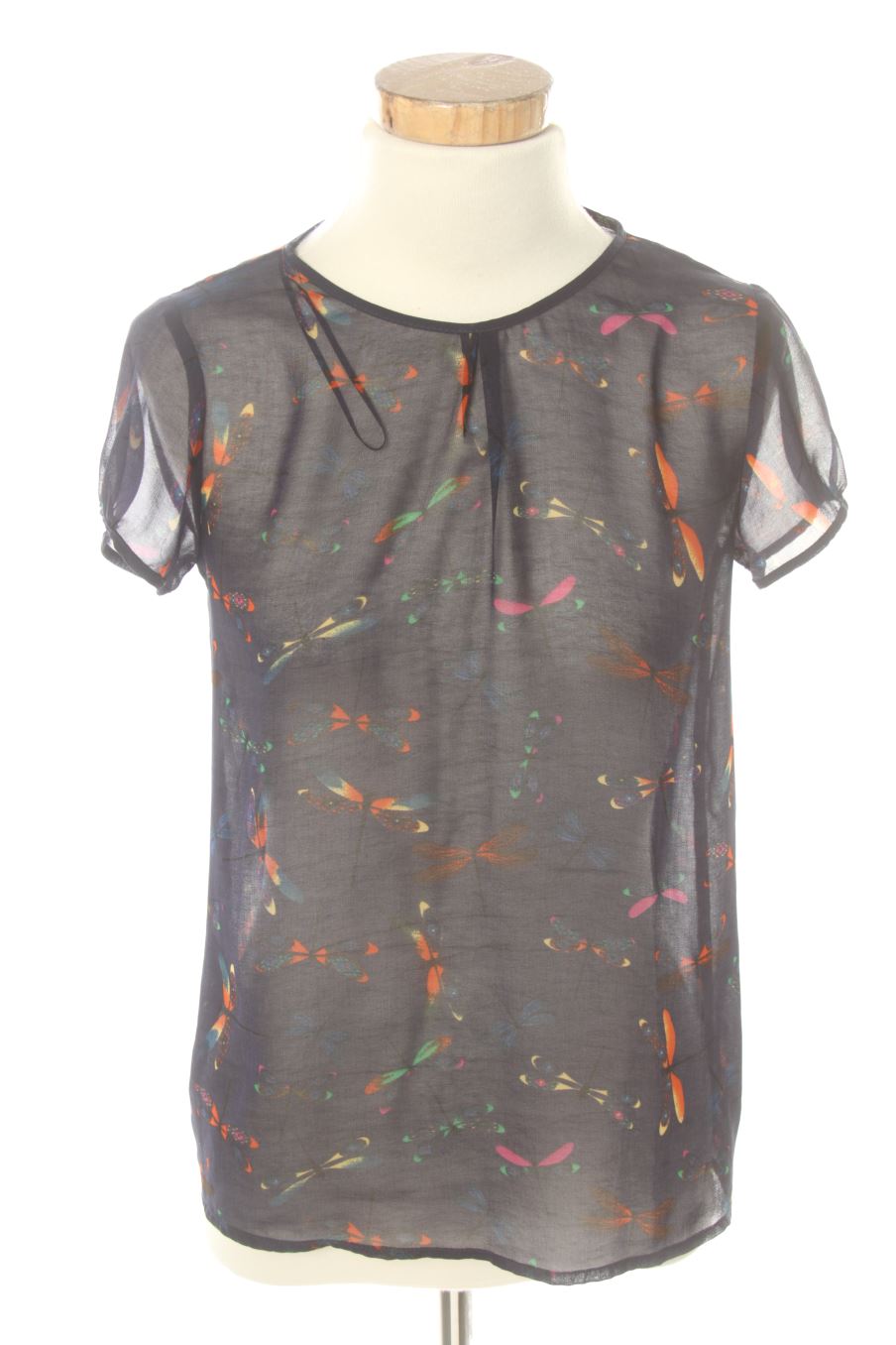 Blouse à manches courtes Zara de la taille XS, de couleur bleu