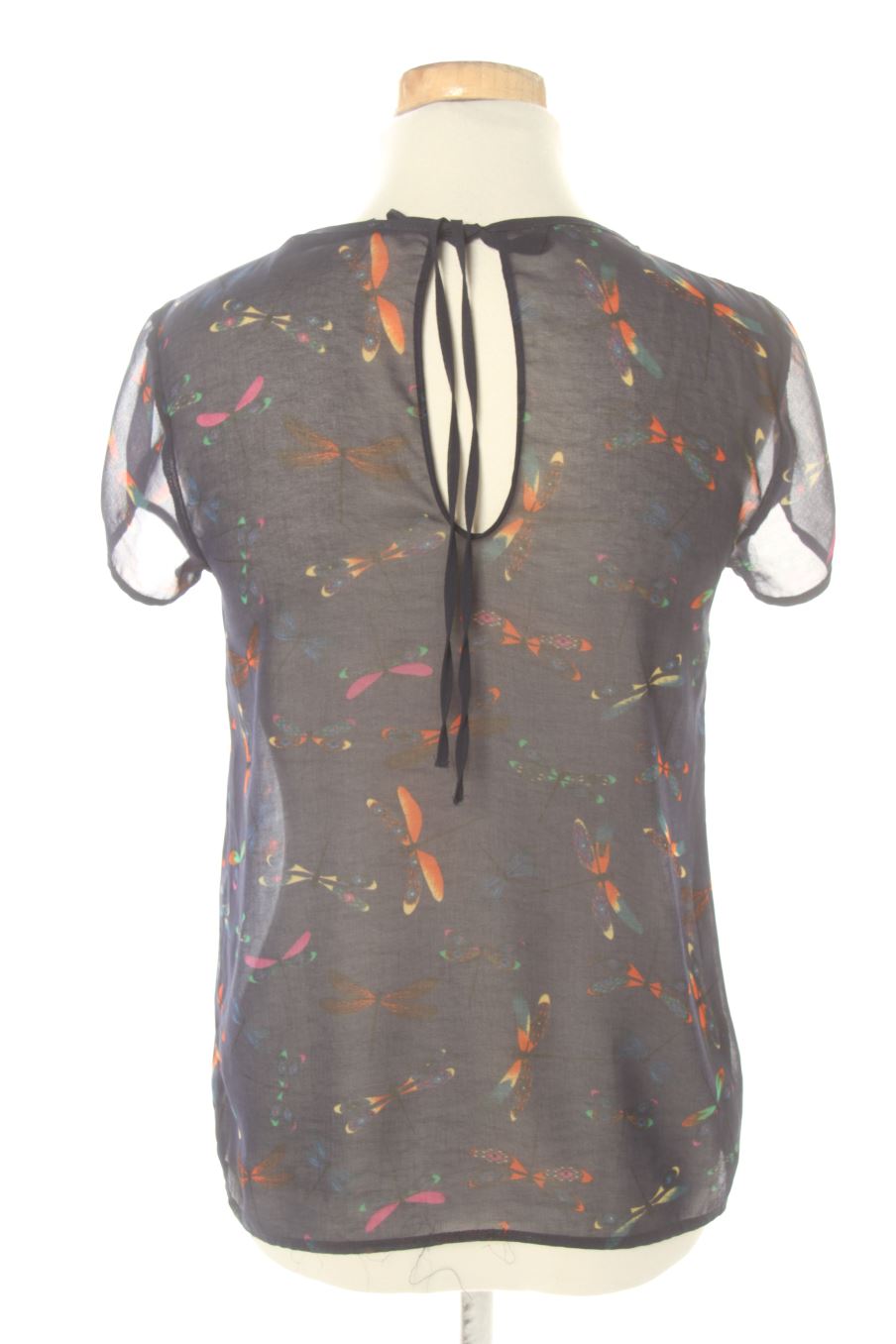 Blouse à manches courtes Zara de la taille XS, de couleur bleu