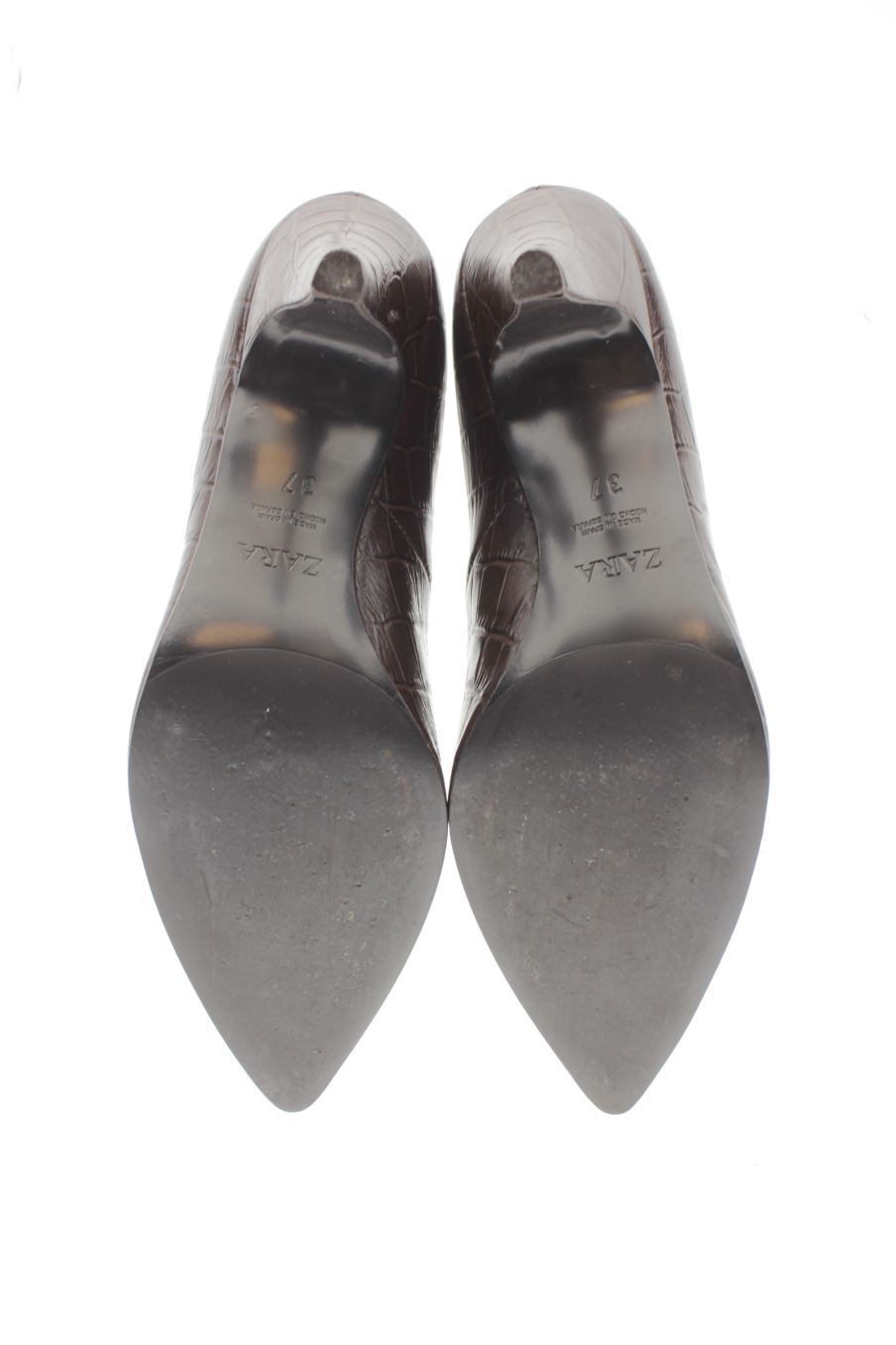 Zapatos de tacon de Zara de la talla 37, de color marrón de