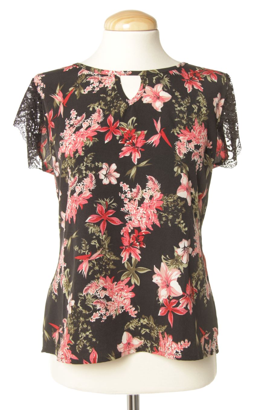 Blusa de manga corta de Koroshi de la talla S, de color flores
