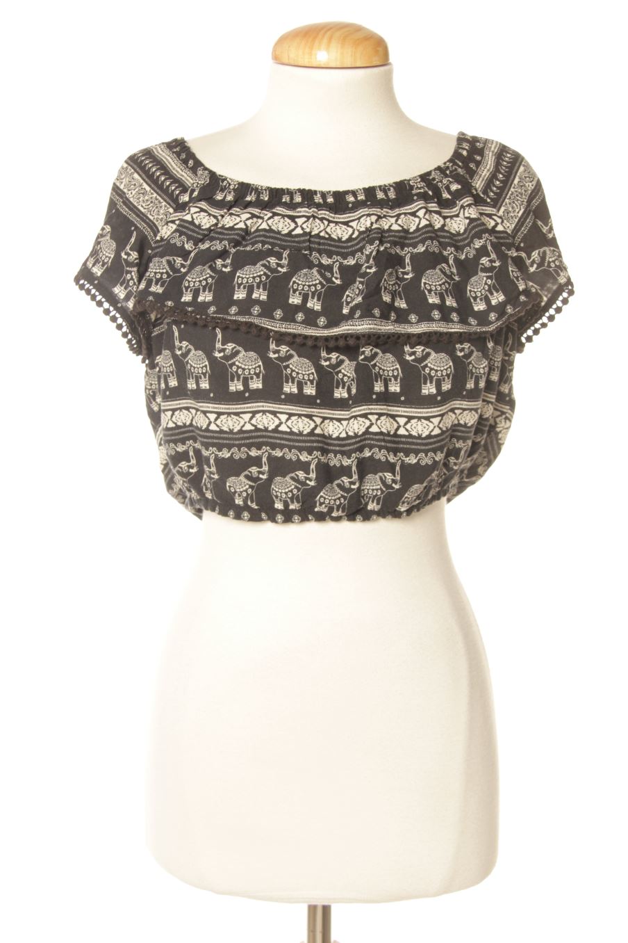 Blouse à manches courtes H&M by Coachella de la taille 34, de couleur noir