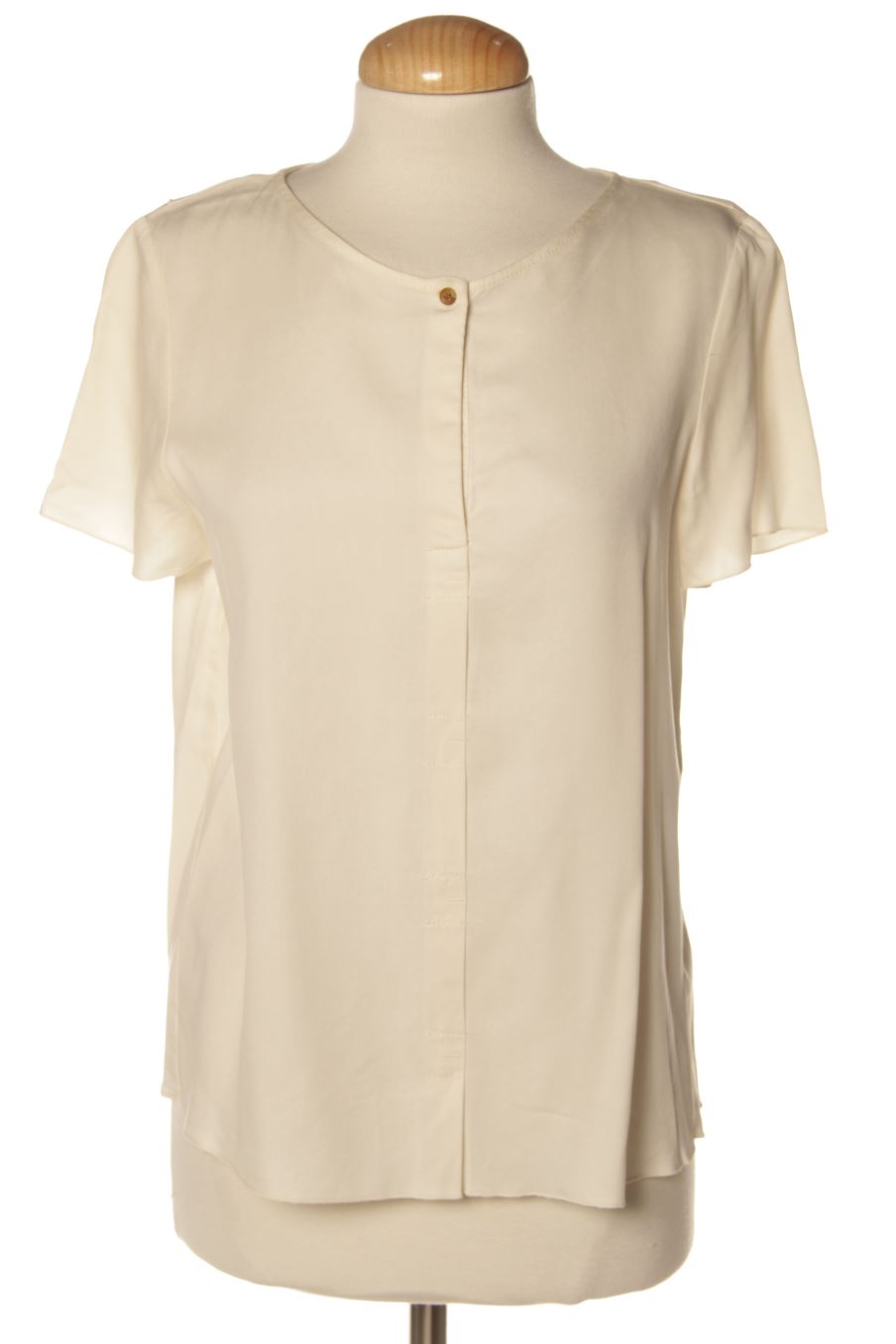 Blouse à manches courtes Zara de la taille XS, de couleur blanc