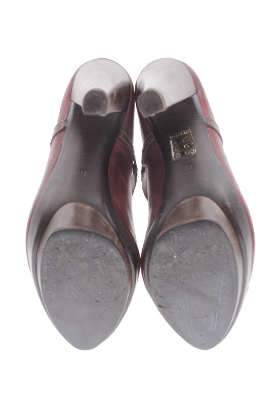 Zapatos de tacon de Fluxá de la talla 39, de color burdeos de