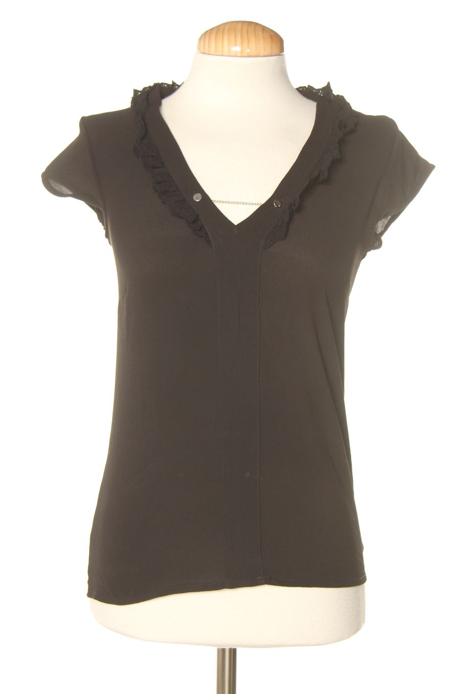 Blouse à manches courtes Naf Naf de la taille XS, de couleur noir