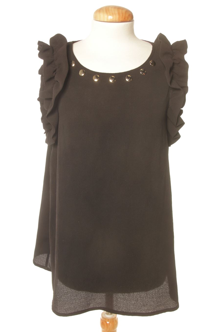 Kurzärmelige Bluse von Elogy Größe M, Farbe Schwarz, für