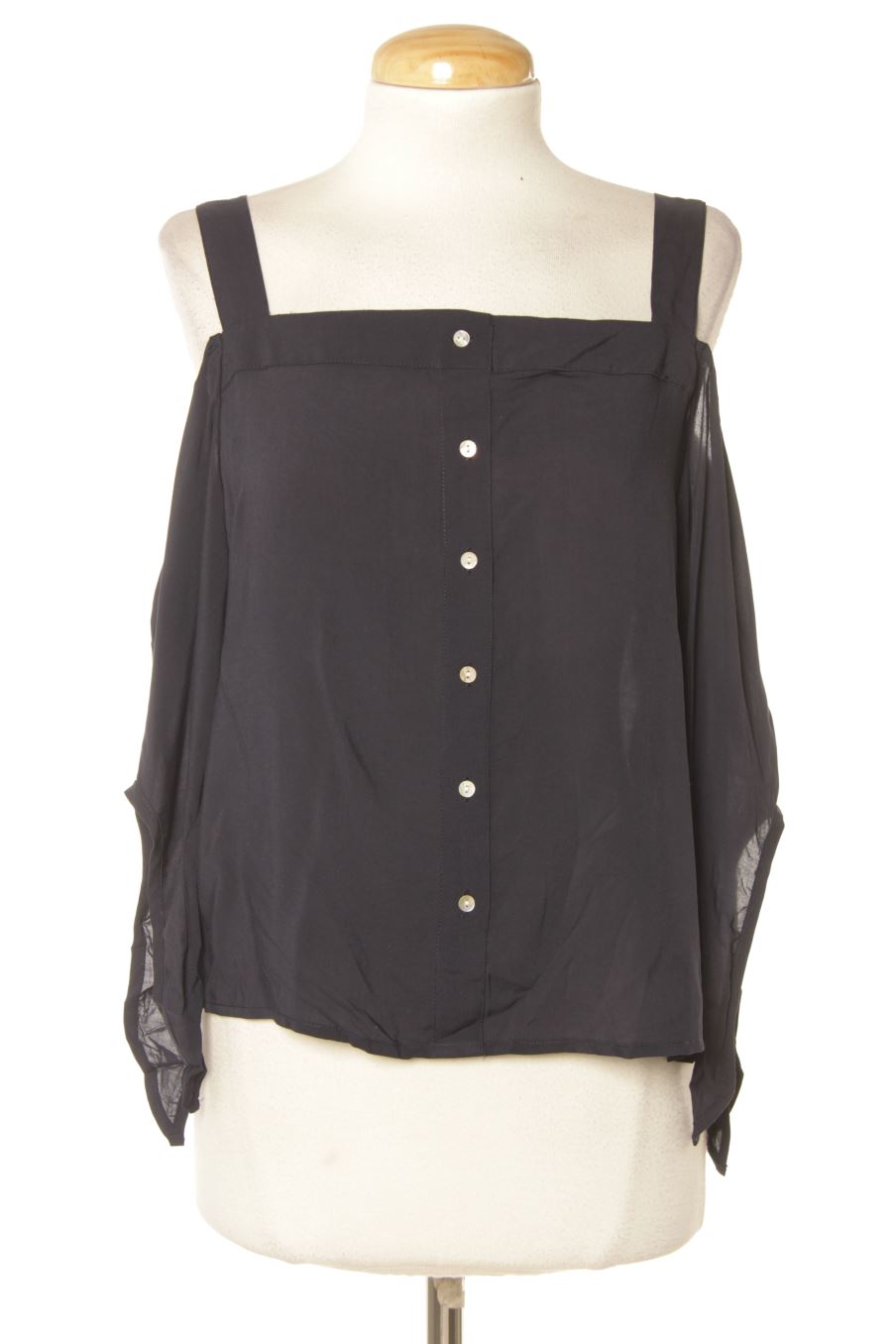 Blouse à manches courtes Camaieu de la taille 36, de couleur bleu marine