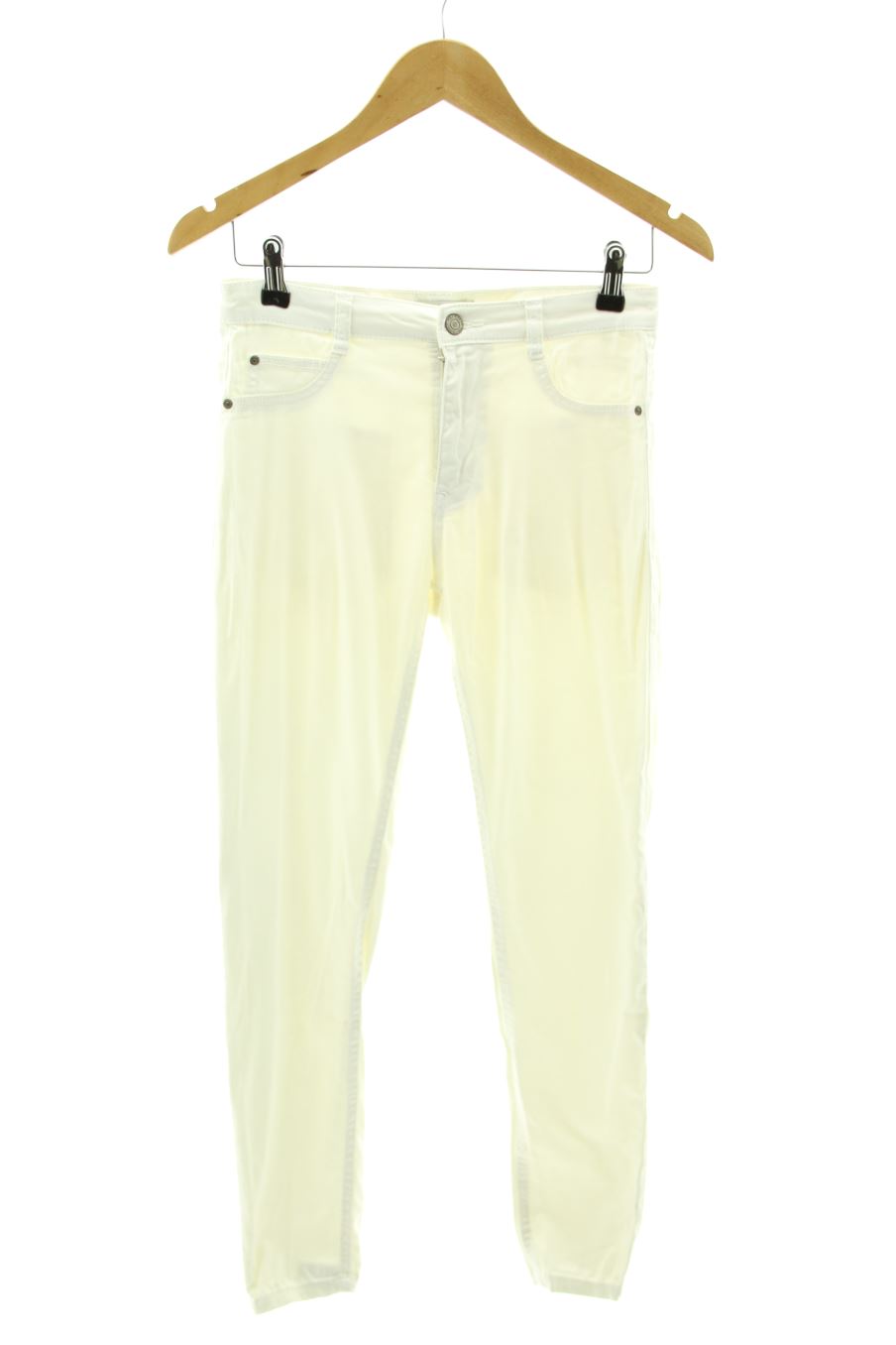 Jeans Pull & Bear de la taille 34, de couleur blanc de denim