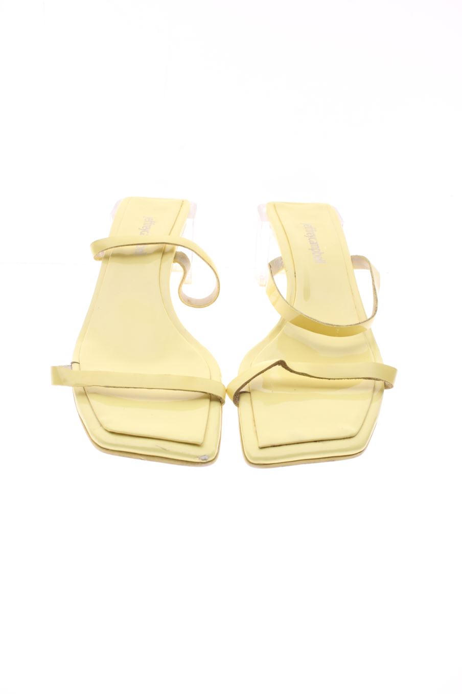 Sandalias tacon de Jeffrey Campbell de la talla 38, de color amarillo de