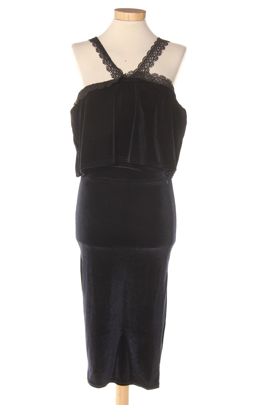 Robe Boohoo de la taille 38, de couleur bleu marine de velours