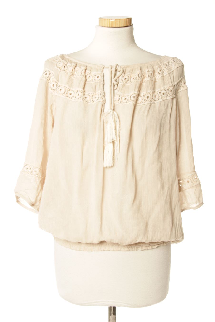 Blusa de manga corta de O'neill de la talla M, de color beige