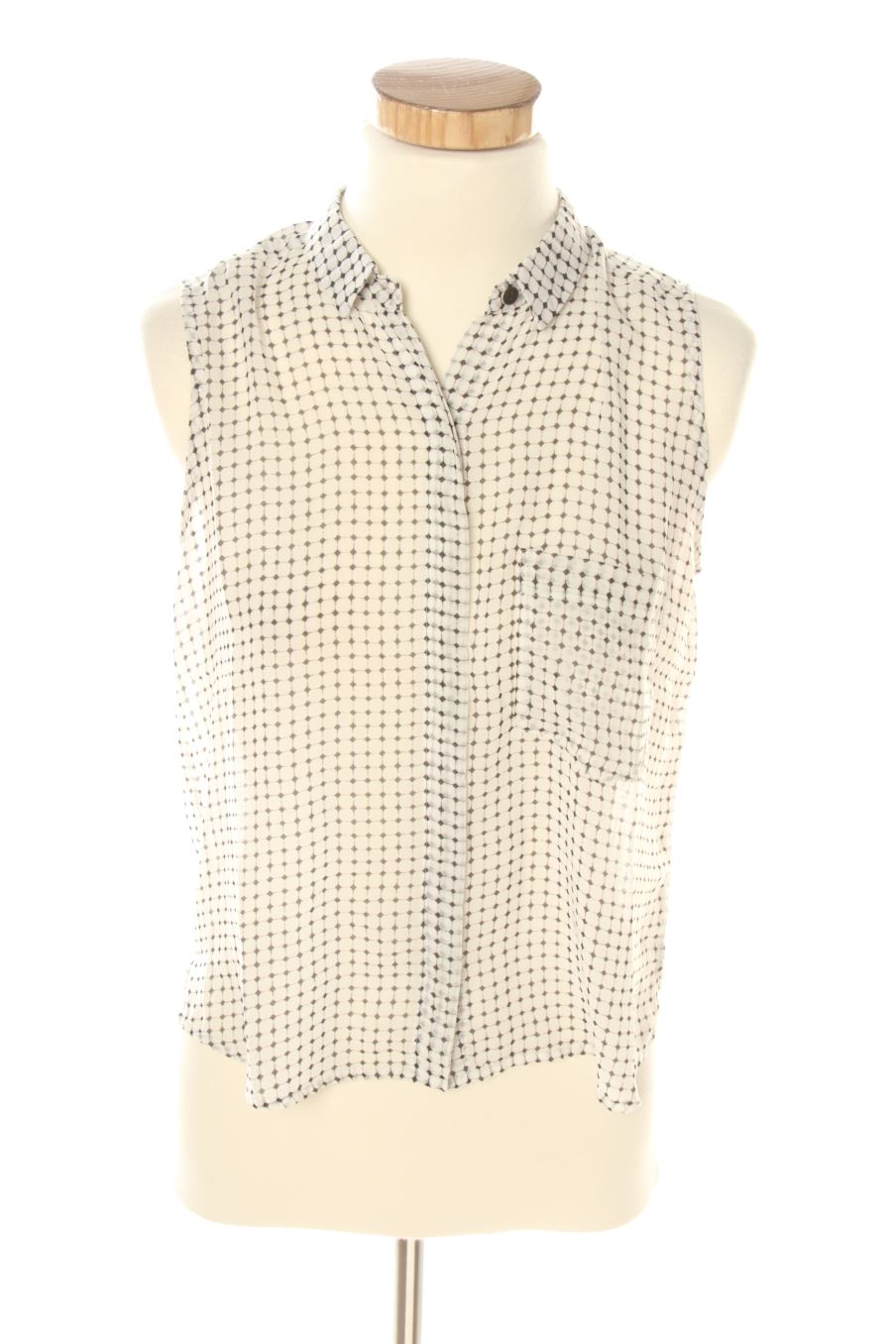 Camisa sin mangas de Mango de la talla XS, de color blanco