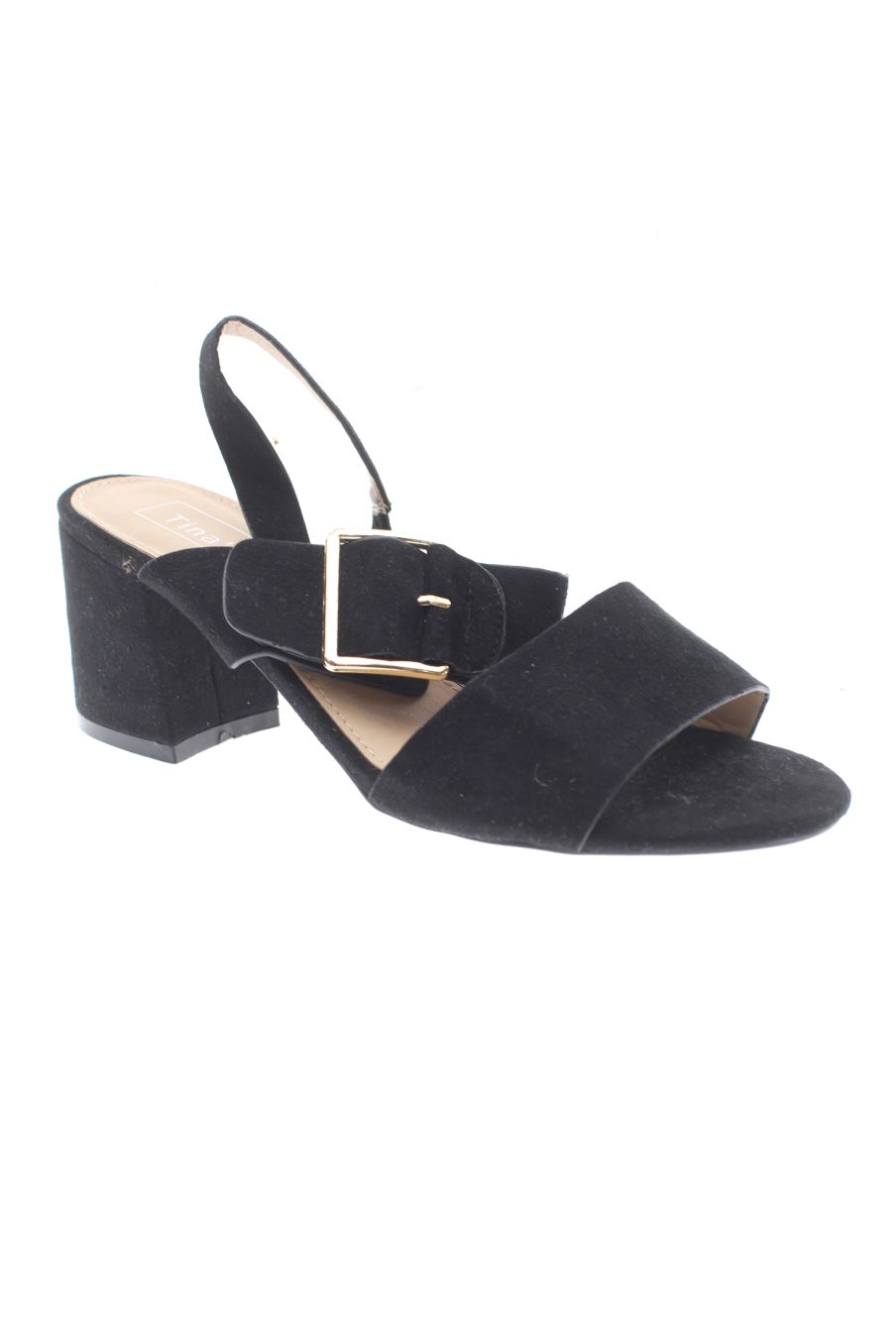Sandalias tacon de TINA'S de la talla 38, de color negro de