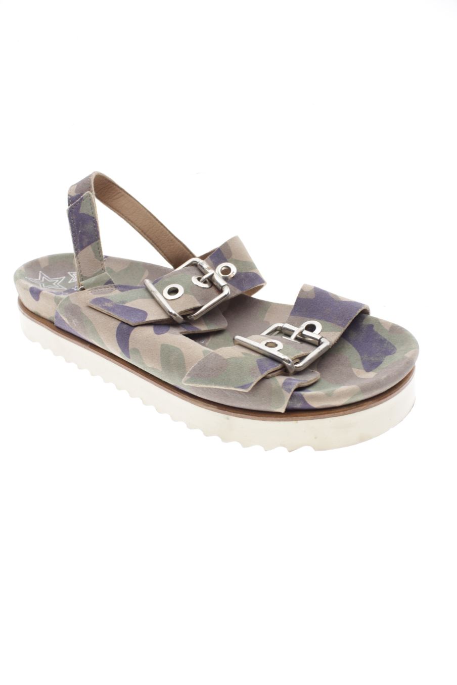 Sandalias planas de Pedro Miralles de la talla 38, de color estampado de