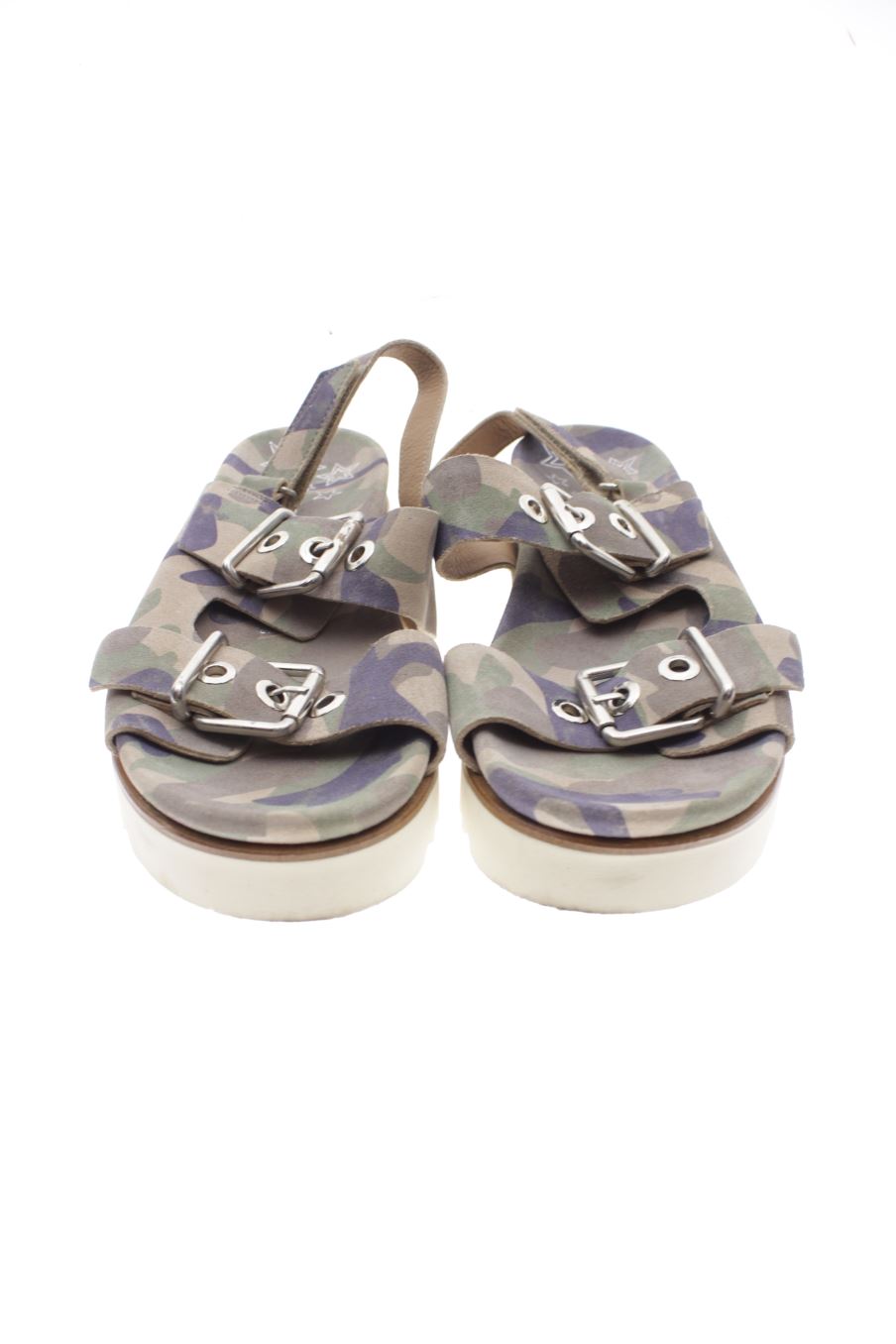 Sandalias planas de Pedro Miralles de la talla 38, de color estampado de