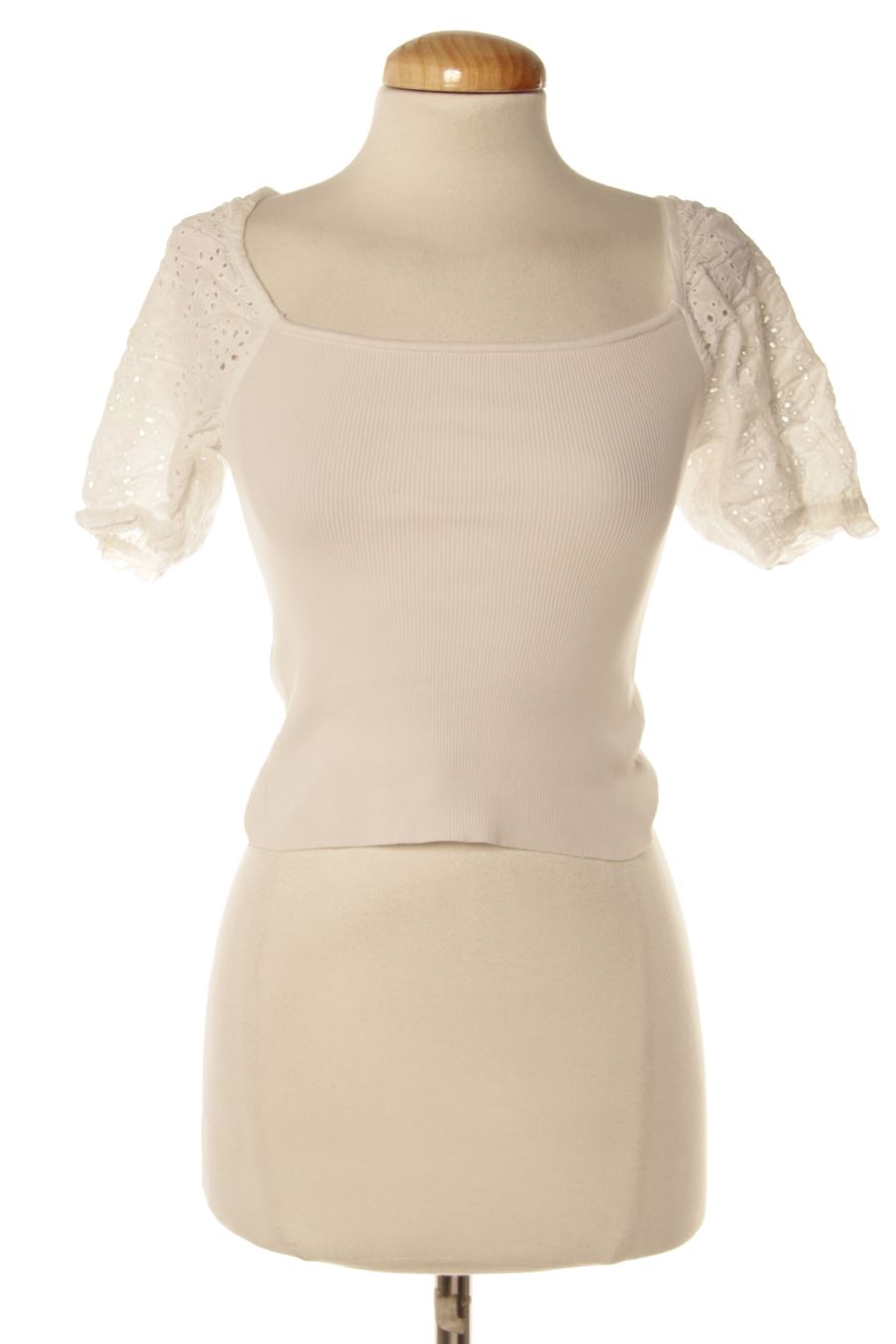 Blusa de manga corta de Bershka de la talla M de color blanco