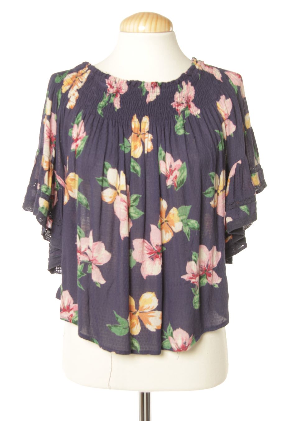 Blusa a maniche corte de Bershka de la talla XS, de color fiori