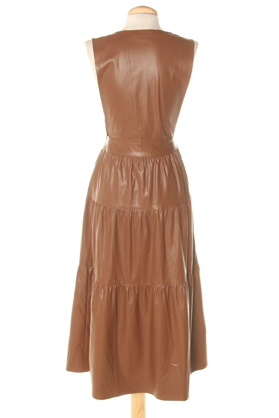 Robe casual Zara de la taille XS, de couleur marron de synthétique