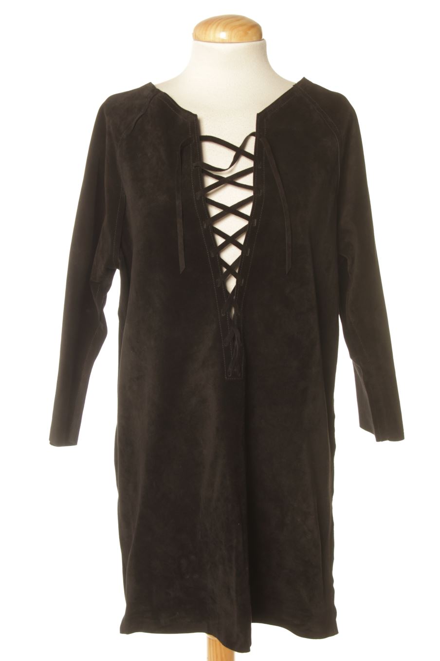Robe casual Isabel marant de la taille S, de couleur noir de cuir et daim