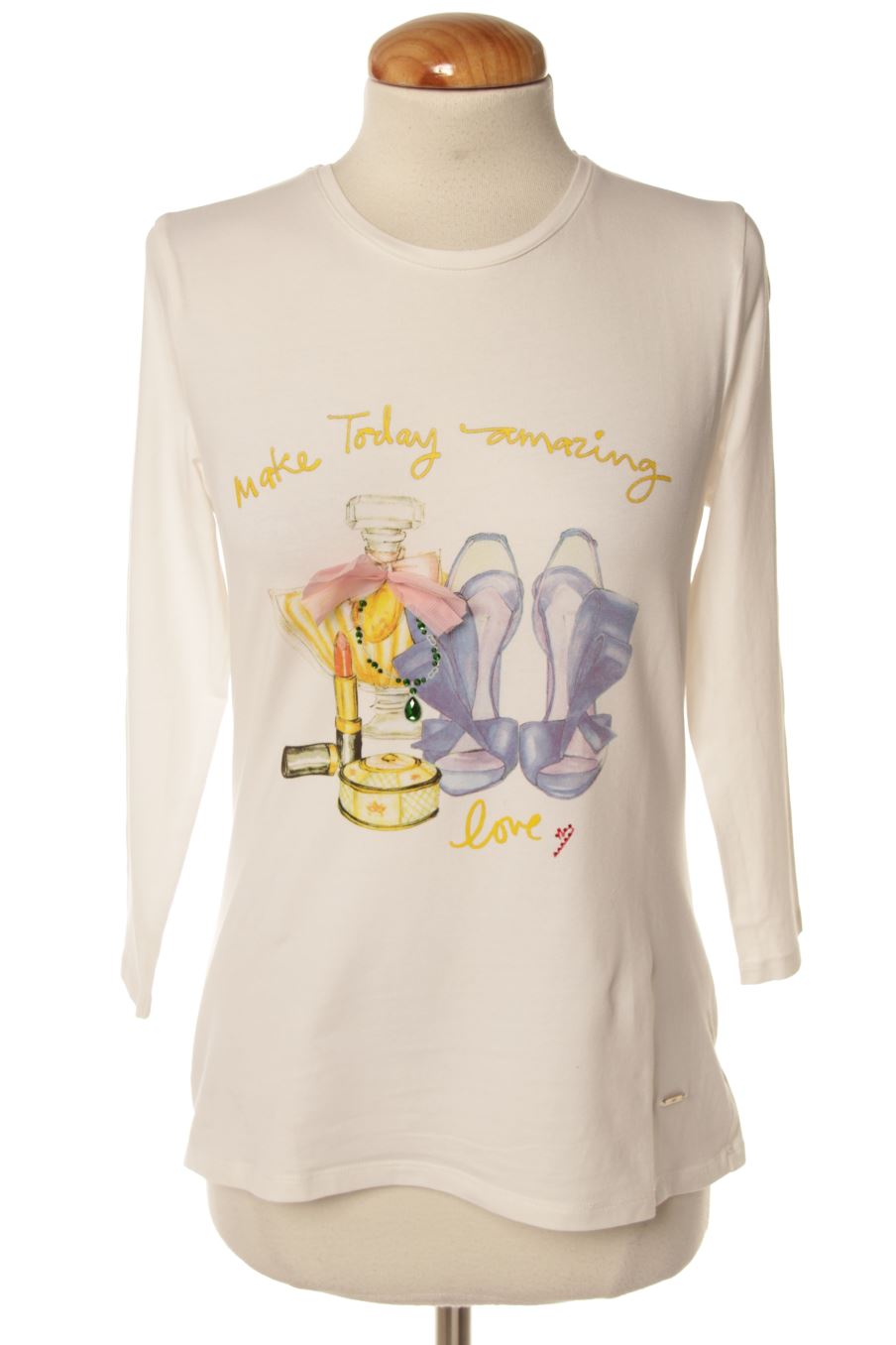 T-shirt à manches longues Yera de la taille S, de couleur blanc