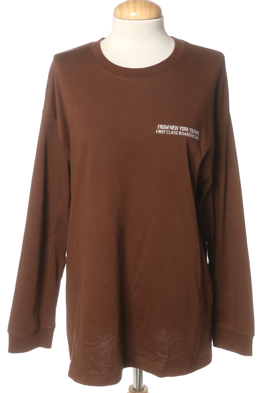 T-shirt à manches longues Zara de la taille S, de couleur marron