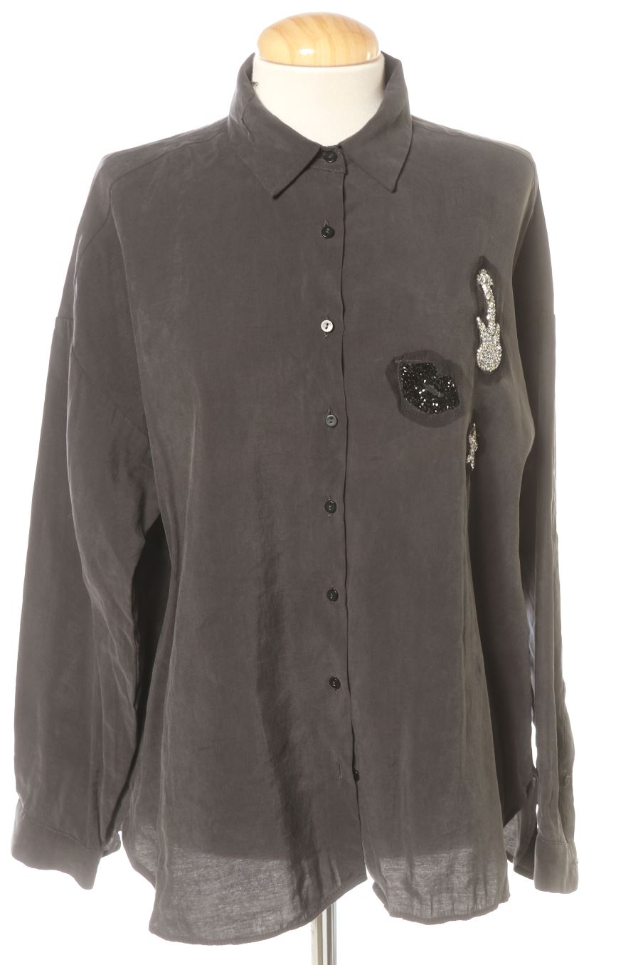 Camicia de Zara de la talla S, de color nero