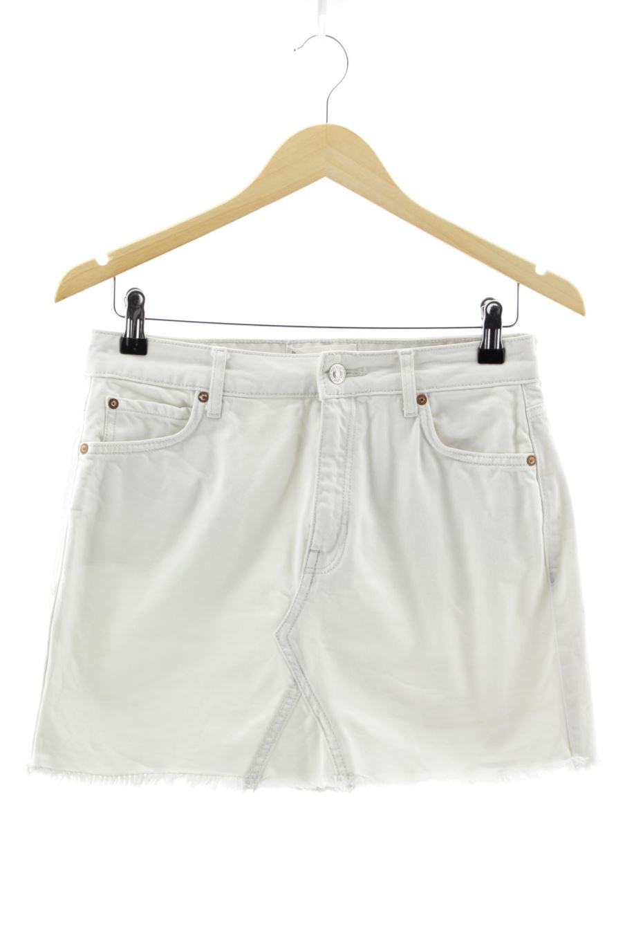 Jupe Mango de la taille S, de couleur blanc de denim