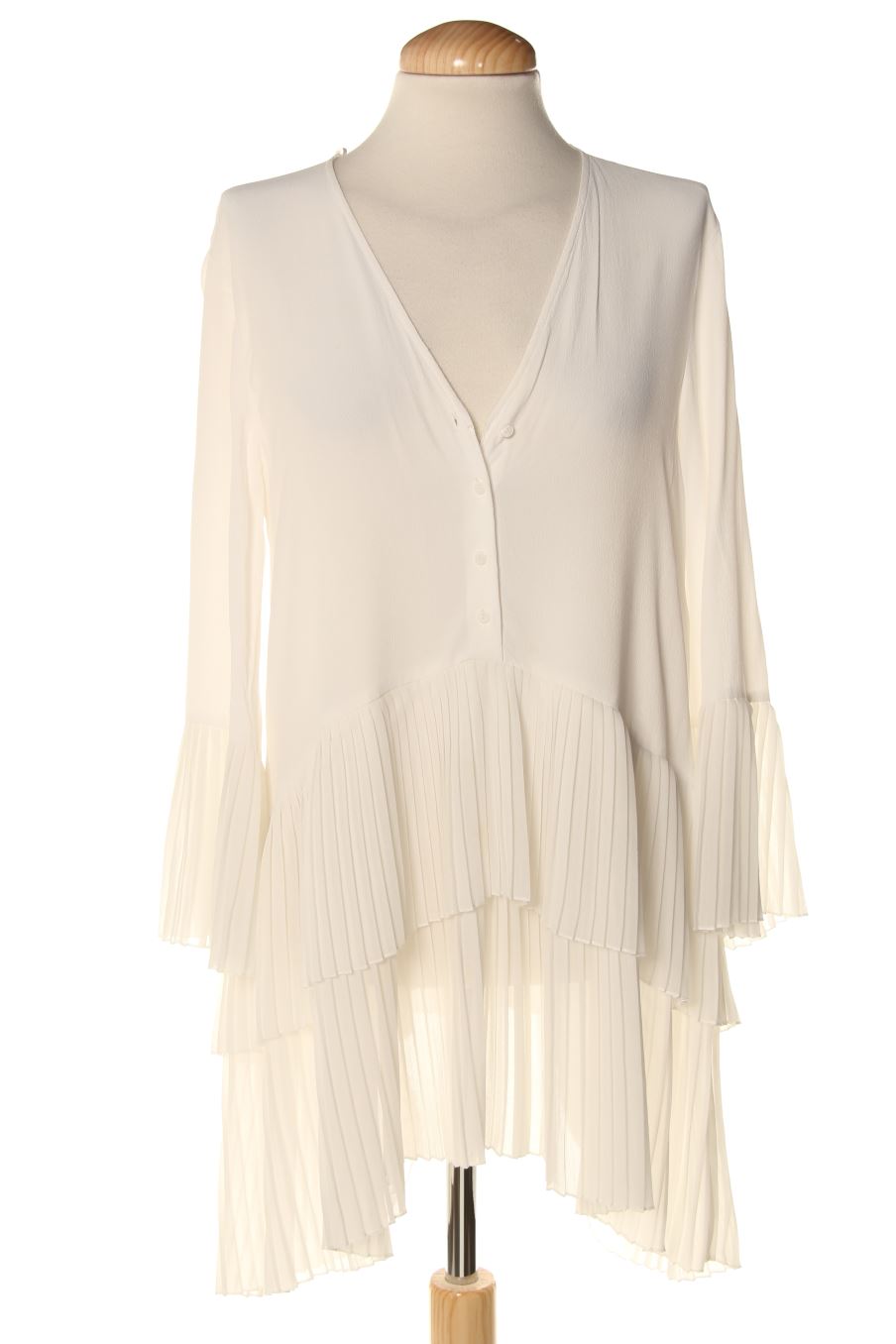 Vestido casual de Zara de la talla XS, de color blanco