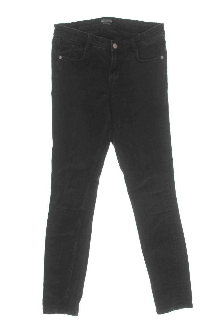 Vaqueros de Zara de la talla 36, de color negro de ropa vaquera