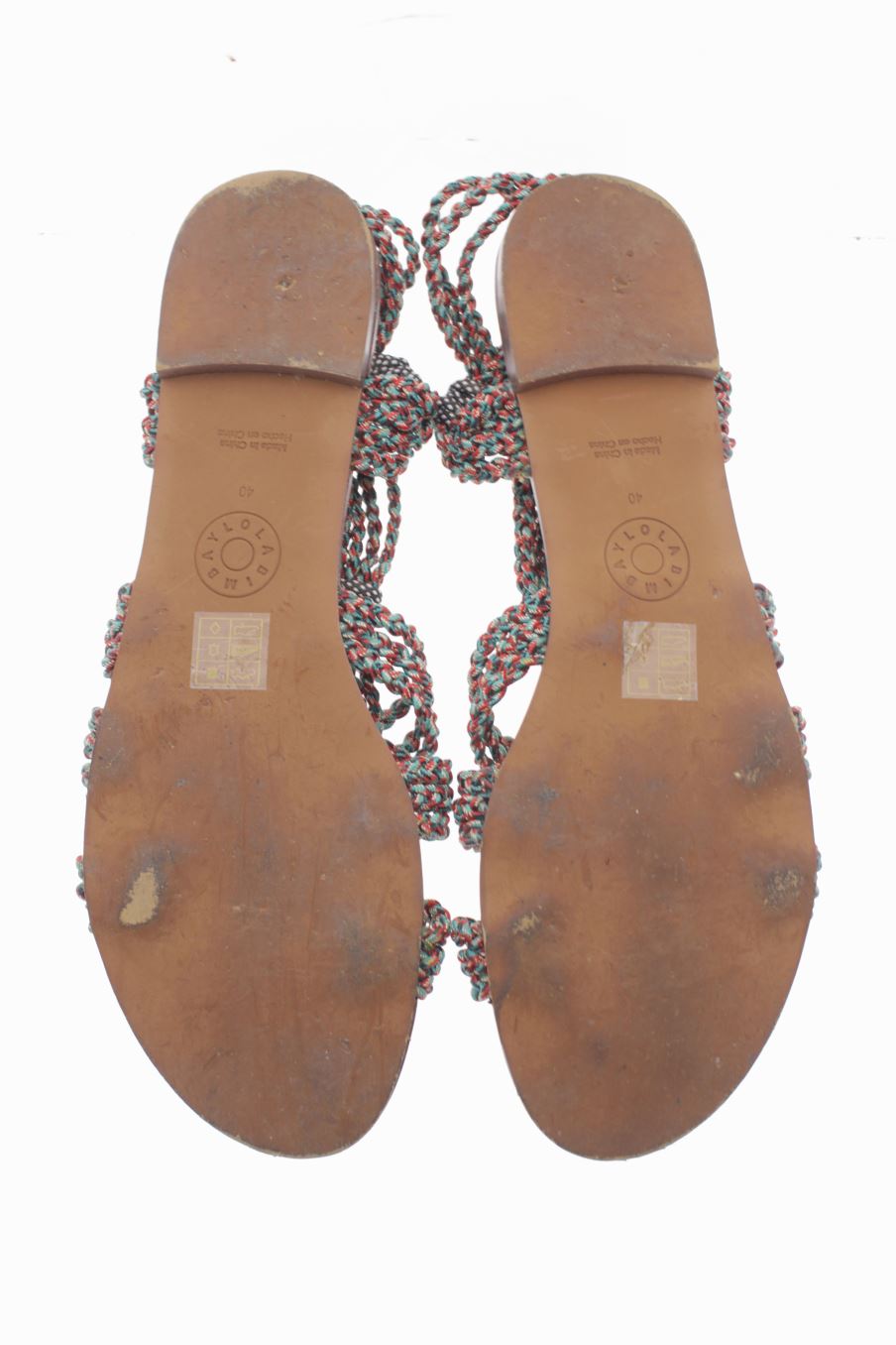 Sandalias planas de BIMBA Y LOLA de la talla 40, de color verde de