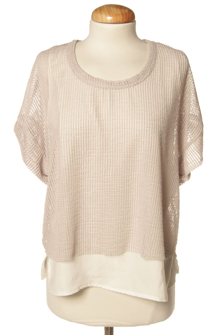 Blusa de manga corta de Zara de la talla M, de color gris