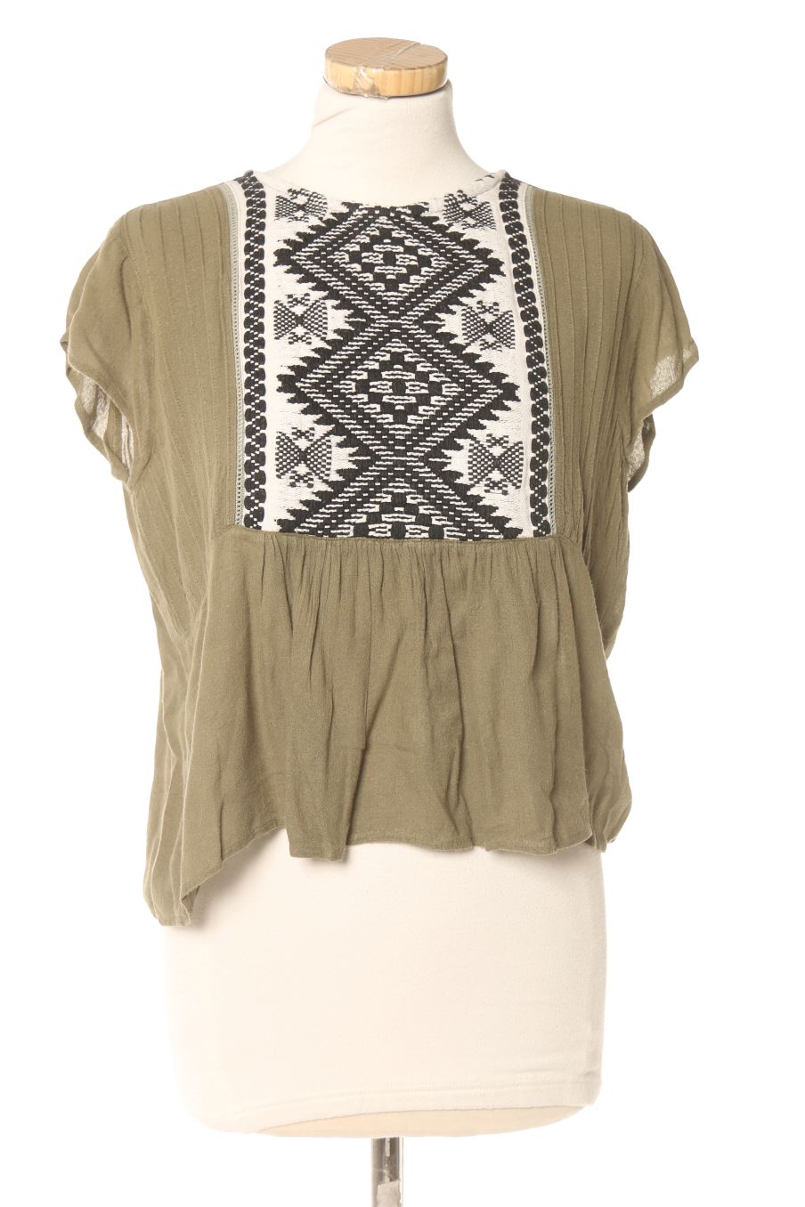 Blouse à manches courtes Amichi de la taille S, de couleur vert